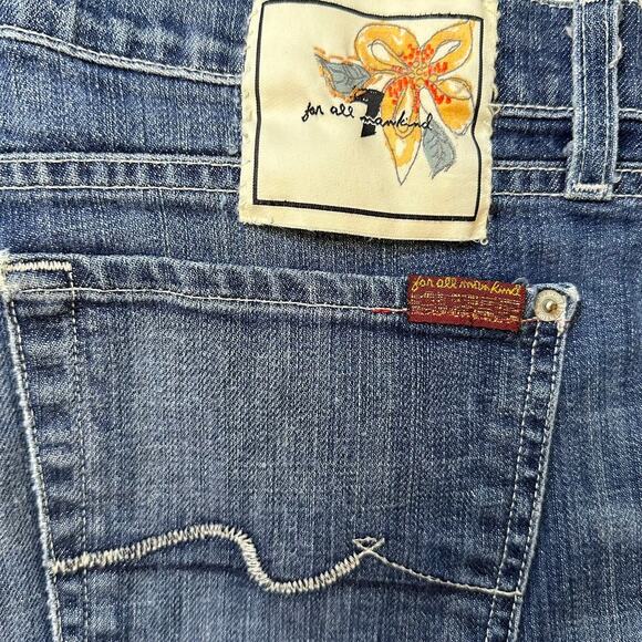 7 For All Mankind Blue Jeans Low-rise Bootcut Size 31 - Picture 2 of 8